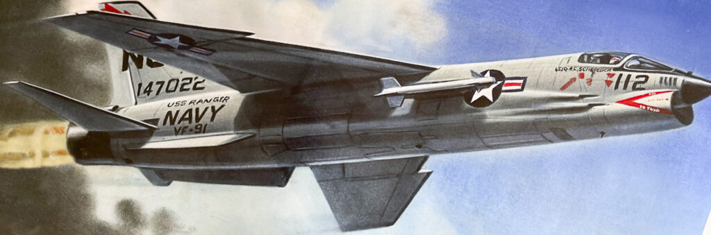 VF-91 F-8 Crusader in afterburner